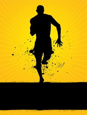 set of running people vector