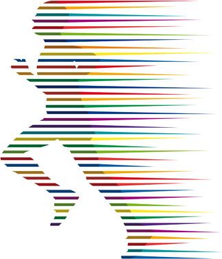 set of running people vector