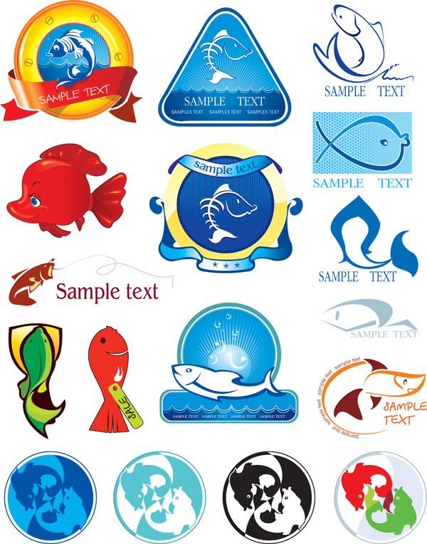 marine element icon vector