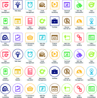 web seo icons vector