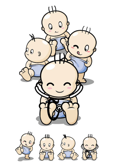 cartoon baby role vector