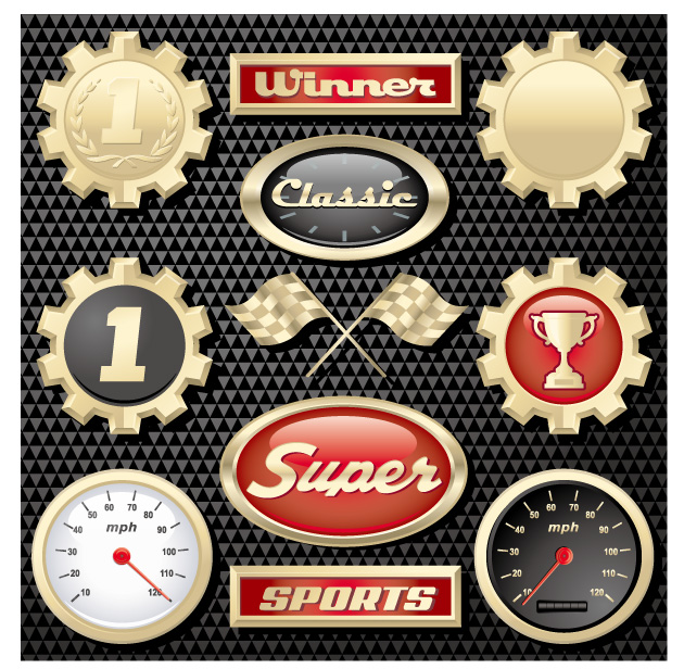 racing creative icons vector