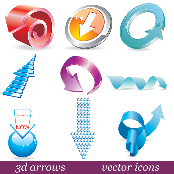 3d solid arrow icon vector