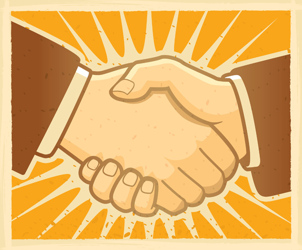 handshake illustration vector