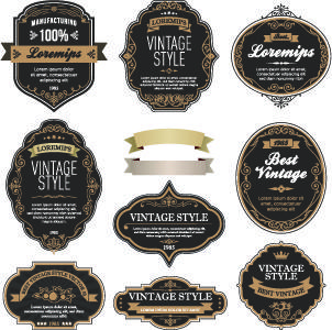 vintage style labels vector set