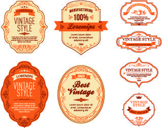 vintage style labels vector set