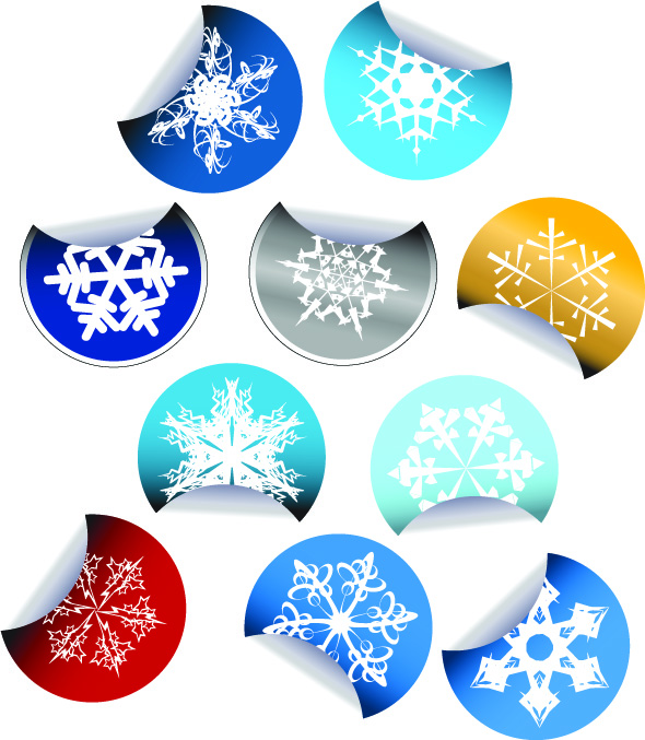 snow sticker icon vector