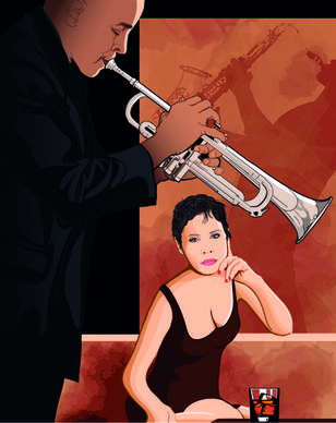 jazz poster publicize template vector