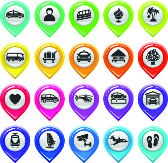 map marker design elements vector