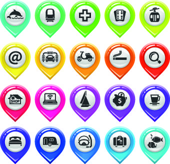 map marker design elements vector