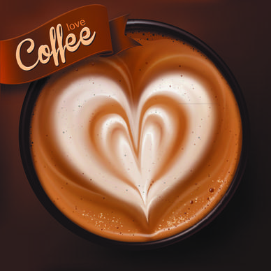 romantic coffee labels design vector