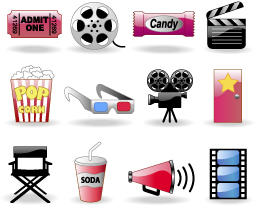 shiny film icon vector