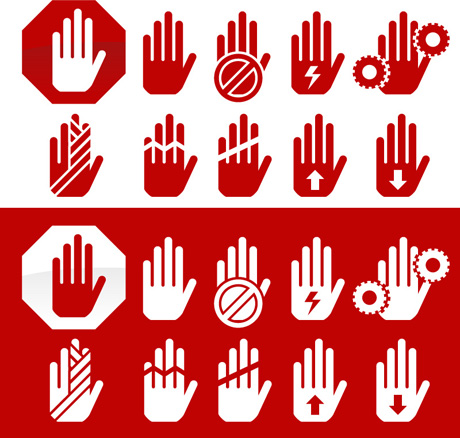 hand warning icon vector