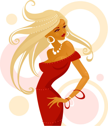 elements of trend of fashion women vector