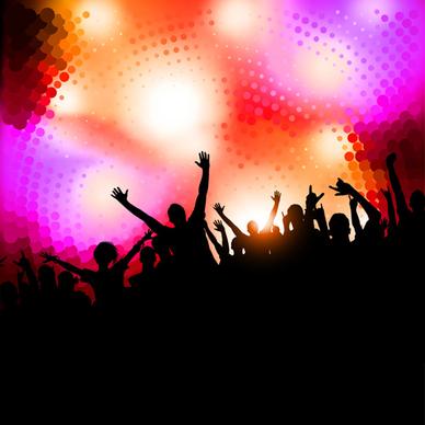 party people silhouette vector