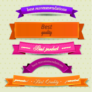 vintage ribbons vector set