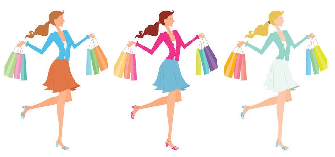 fashion shopping women vector