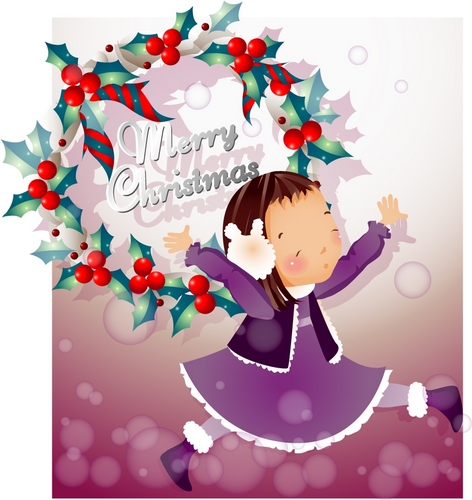 girl christmas style 1 vector