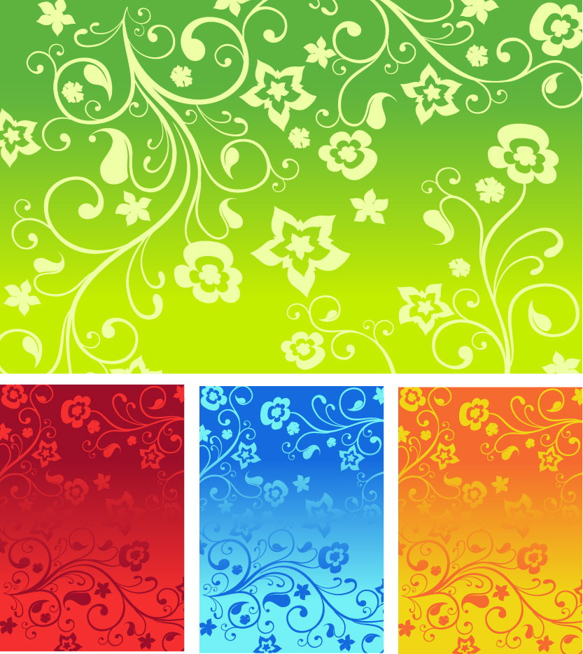 flowers decorative pattern background vector art