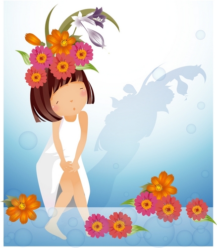 elements of girl daisy style vector