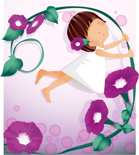 elements of girl petunia style vector