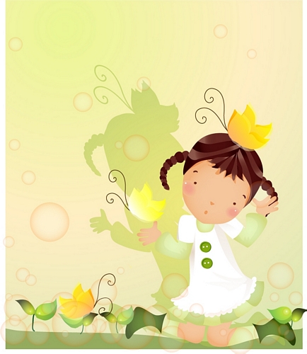 girl butterfly style vector