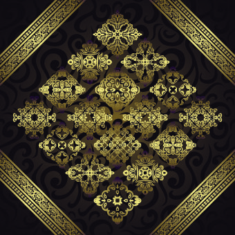 luxurious golden vintage patterns background