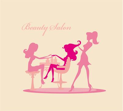 woman with beauty salon vector