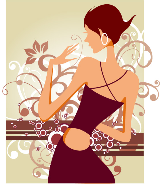 women with pattern fashion vector