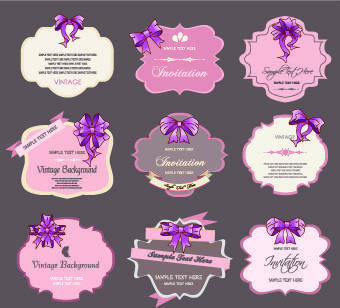 retro labels ribbons vector set