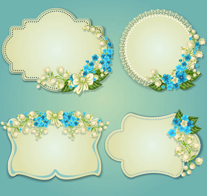 flower and labels vector