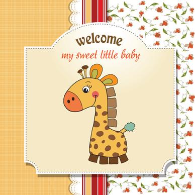 cute kid card design vector