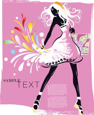 hand drawn fashion girls vector