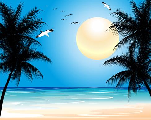 beautiful tropic landscape vector