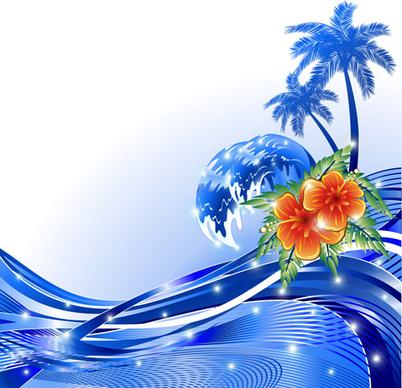 beautiful tropic landscape vector