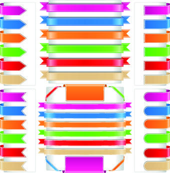 different colored ribbon vector