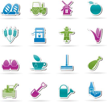 elements of food icons set