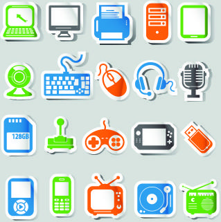 icons stickers vector