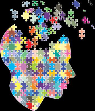 puzzles head design vector