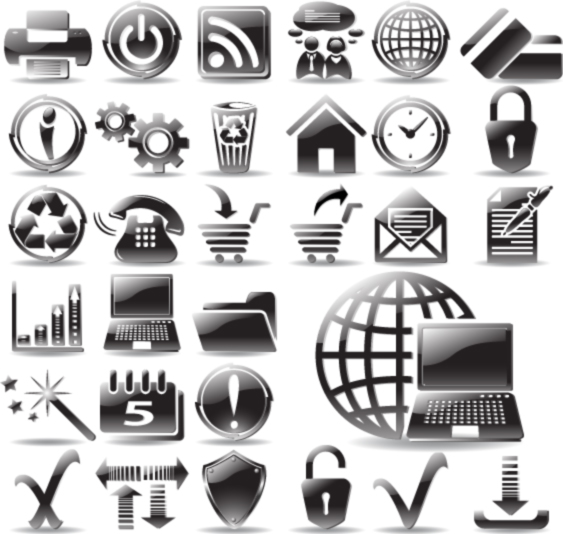 black and white and three dimensional icon vector