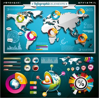 vectors infographics elements set