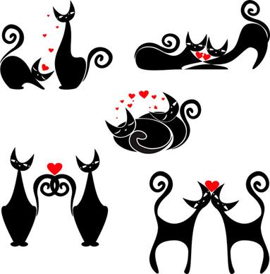 cute kittens vector set