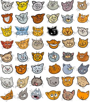 cute kittens vector set