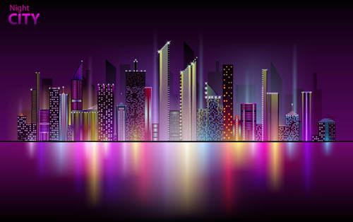 beautiful night city vector