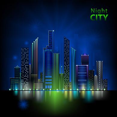 beautiful night city vector