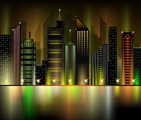 beautiful night city vector