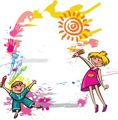 cute kids design vector