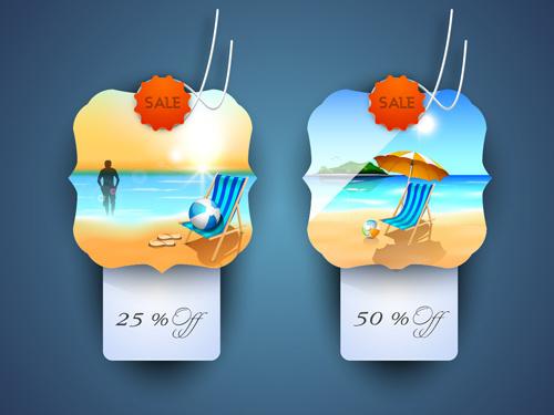 vector summer labels set