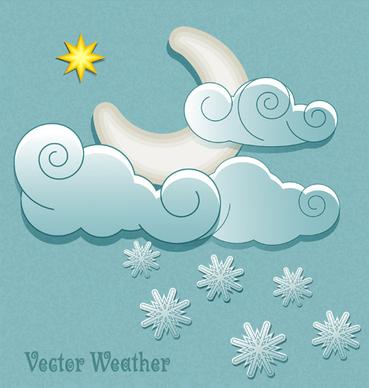 cute weather elements vector