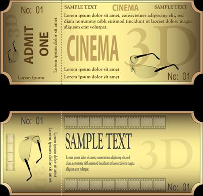 vector gold ticket design elements